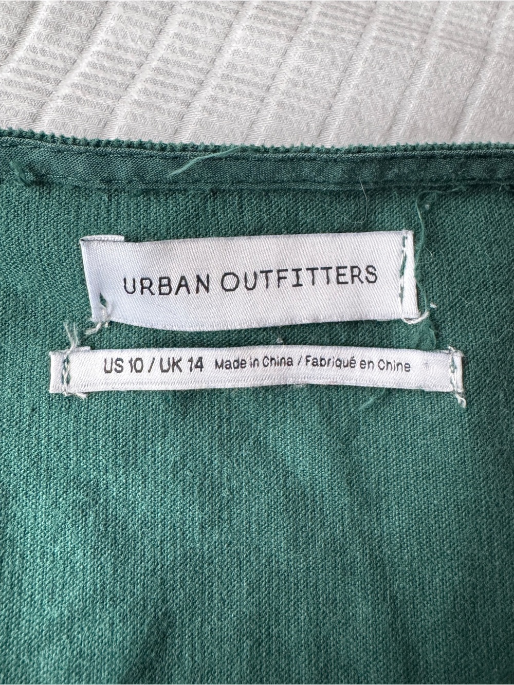 Urban Outfitters emerald green corduroy button down mini dress size 10 - Picture 10 of 11
